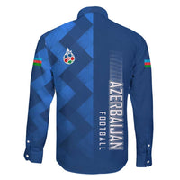 Azerbaijan Football Family Matching Puletasi and Hawaiian Shirt with AFFA Emblem in Blue Geometric Design
