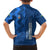 Azerbaijan Football Family Matching Summer Maxi Dress and Hawaiian Shirt with AFFA Emblem in Blue Geometric Design