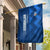 Azerbaijan Football Garden Flag with AFFA Emblem in Blue Geometric Design