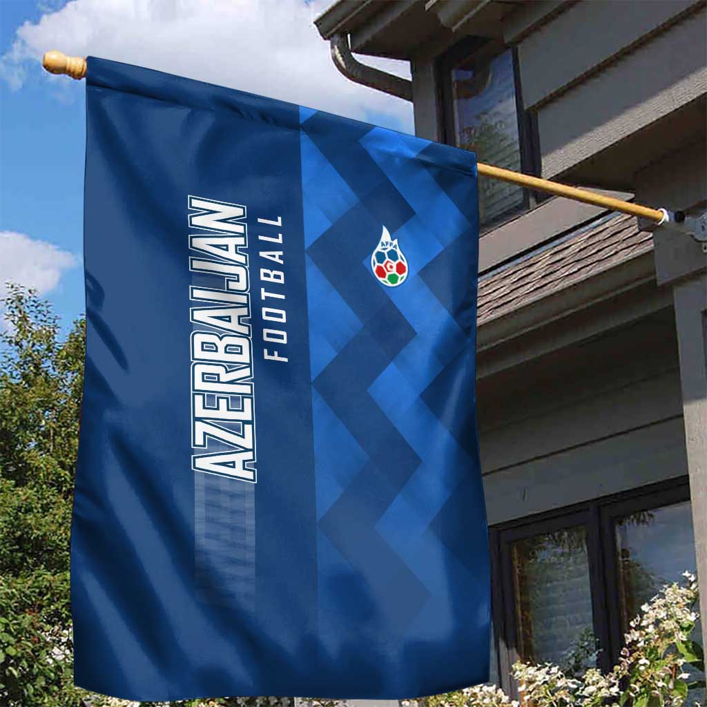 Azerbaijan Football Garden Flag with AFFA Emblem in Blue Geometric Design