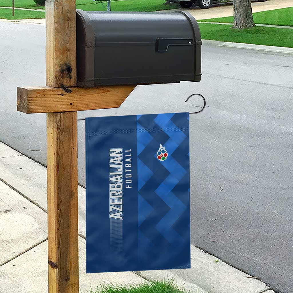 Azerbaijan Football Garden Flag with AFFA Emblem in Blue Geometric Design