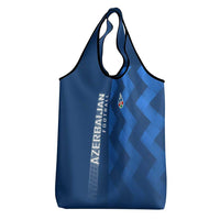 Azerbaijan Football Grocery Bag with AFFA Emblem in Blue Geometric Design