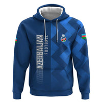 Azerbaijan Football Hoodie with AFFA Emblem in Blue Geometric Design