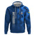 Azerbaijan Football Hoodie with AFFA Emblem in Blue Geometric Design