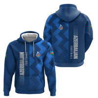 Azerbaijan Football Hoodie with AFFA Emblem in Blue Geometric Design