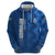 Azerbaijan Football Hoodie with AFFA Emblem in Blue Geometric Design