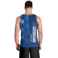 Azerbaijan Football Men Tank Top with AFFA Emblem in Blue Geometric Design