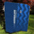Azerbaijan Football Quilt with AFFA Emblem in Blue Geometric Design