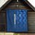 Azerbaijan Football Quilt with AFFA Emblem in Blue Geometric Design