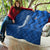 Azerbaijan Football Quilt with AFFA Emblem in Blue Geometric Design
