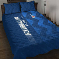 Azerbaijan Football Quilt Bed Set with AFFA Emblem in Blue Geometric Design