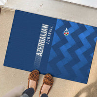 Azerbaijan Football Rubber Doormat with AFFA Emblem in Blue Geometric Design