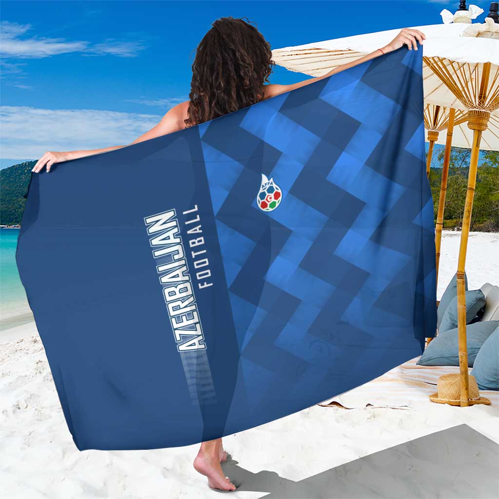 Azerbaijan Football Sarong with AFFA Emblem in Blue Geometric Design