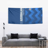 Azerbaijan Football Tapestry with AFFA Emblem in Blue Geometric Design