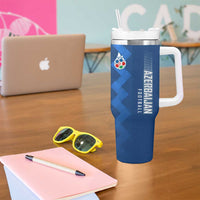 Azerbaijan Football Tumbler With Handle with AFFA Emblem in Blue Geometric Design
