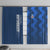Azerbaijan Football Window Curtain with AFFA Emblem in Blue Geometric Design