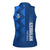 Azerbaijan Football Women Sleeveless Polo Shirt with AFFA Emblem in Blue Geometric Design