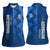Azerbaijan Football Women Sleeveless Polo Shirt with AFFA Emblem in Blue Geometric Design