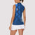 Azerbaijan Football Women Sleeveless Polo Shirt with AFFA Emblem in Blue Geometric Design