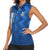 Azerbaijan Football Women Sleeveless Polo Shirt with AFFA Emblem in Blue Geometric Design