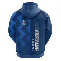 Azerbaijan Football Zip Hoodie with AFFA Emblem in Blue Geometric Design