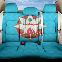 Azerbaijan National Emblem Back Car Seat Cover with Star and Flame Design in Sky Blue
