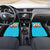 Azerbaijan National Emblem Car Mats with Star and Flame Design in Sky Blue
