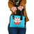 Azerbaijan National Emblem Shoulder Handbag with Star and Flame Design in Sky Blue