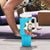 Azerbaijan National Emblem Tumbler With Handle with Star and Flame Design in Sky Blue