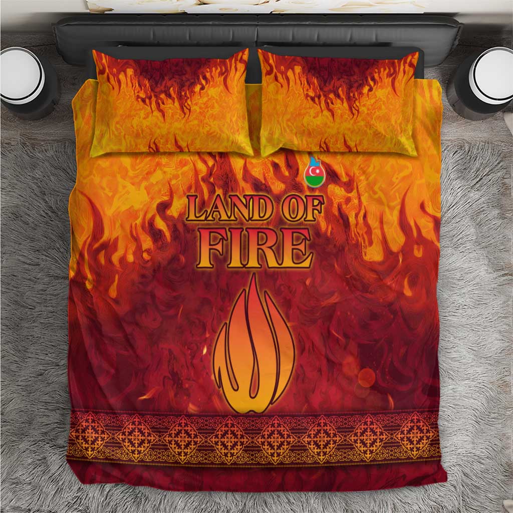 Azerbaijan Land of Fire Bedding Set with Flame Towers and Baku Design