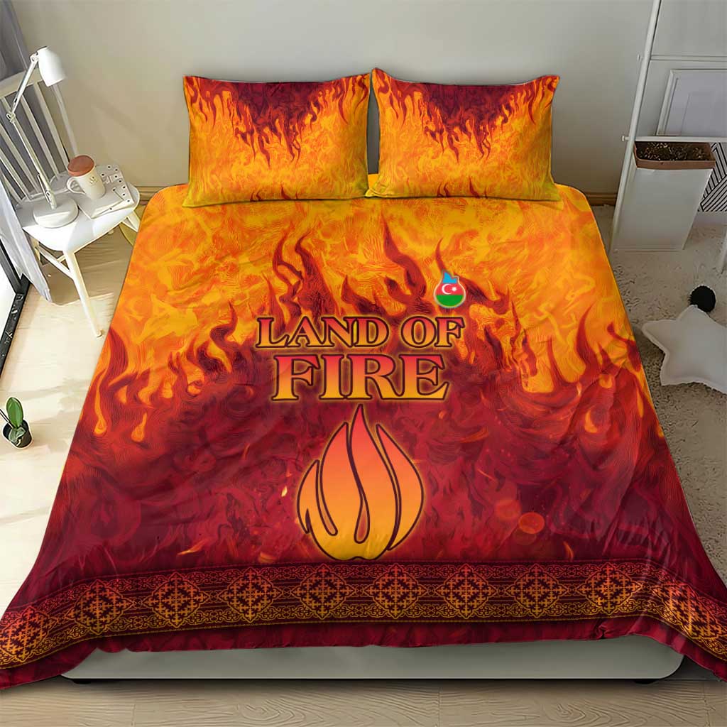 Azerbaijan Land of Fire Bedding Set with Flame Towers and Baku Design