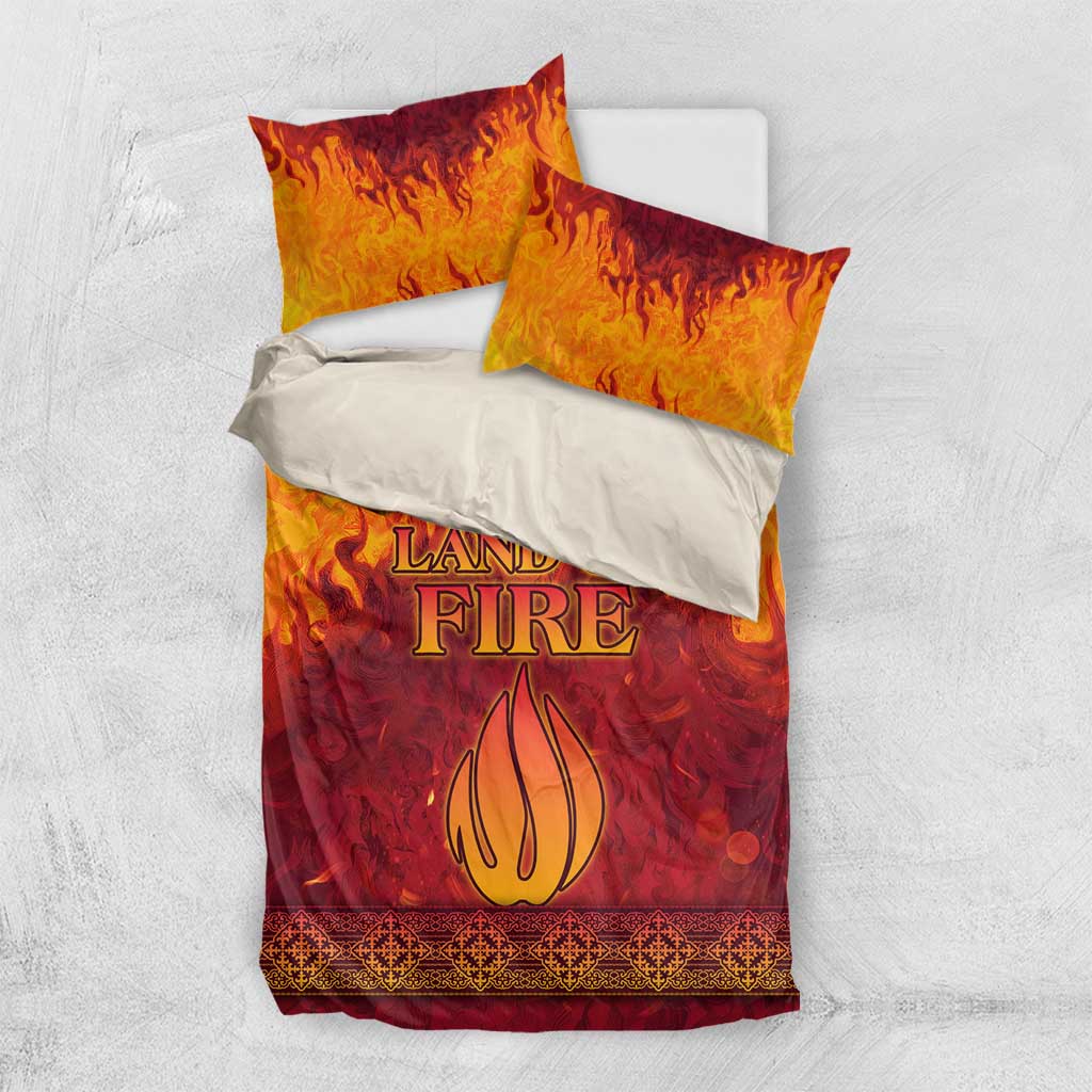 Azerbaijan Land of Fire Bedding Set with Flame Towers and Baku Design