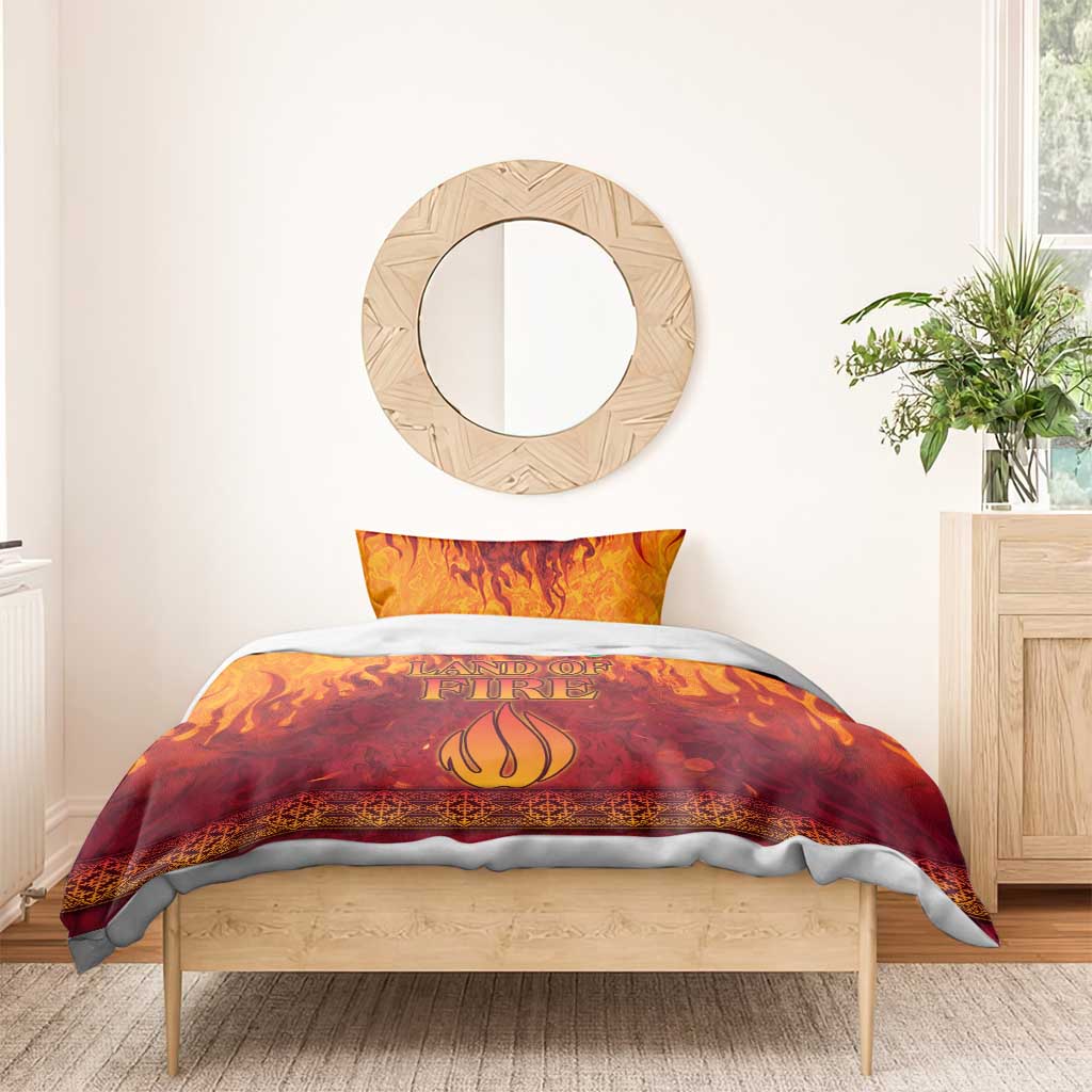 Azerbaijan Land of Fire Bedding Set with Flame Towers and Baku Design