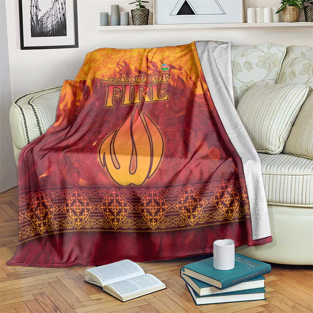 Azerbaijan Land of Fire Blanket with Flame Towers and Baku Design