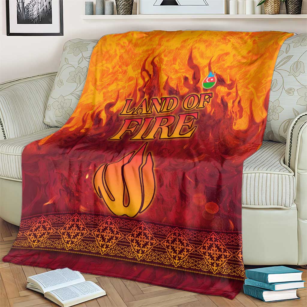 Azerbaijan Land of Fire Blanket with Flame Towers and Baku Design