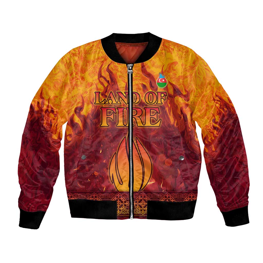Azerbaijan Land of Fire Bomber Jacket with Flame Towers and Baku Design