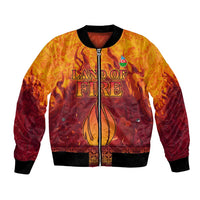 Azerbaijan Land of Fire Bomber Jacket with Flame Towers and Baku Design