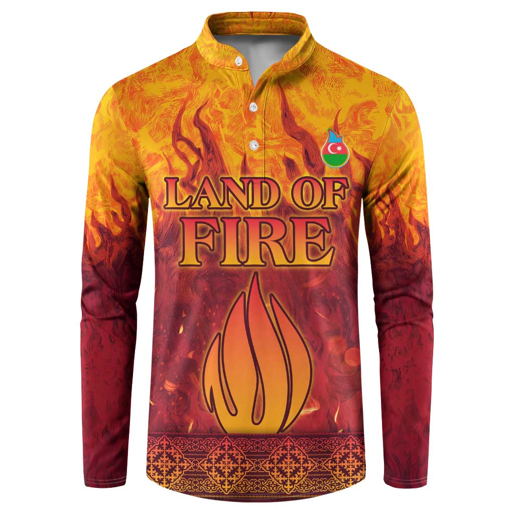 Azerbaijan Land of Fire Button Sweatshirt with Flame Towers and Baku Design