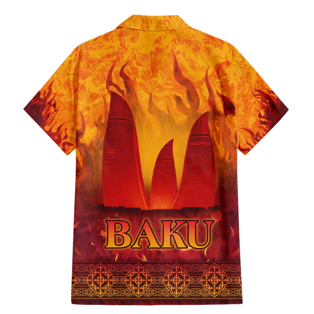 Azerbaijan Land of Fire Family Matching Mermaid Dress and Hawaiian Shirt with Flame Towers and Baku Design