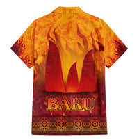 Azerbaijan Land of Fire Family Matching Mermaid Dress and Hawaiian Shirt with Flame Towers and Baku Design