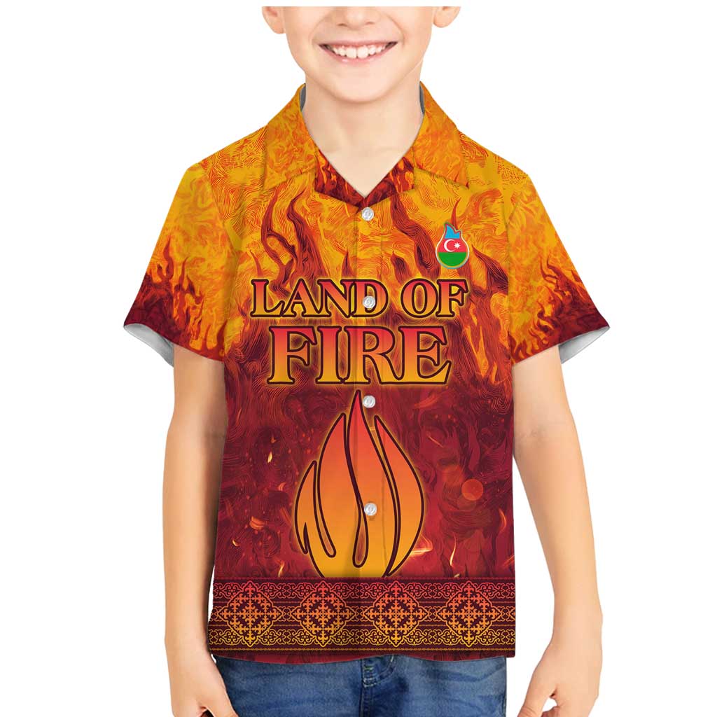 Azerbaijan Land of Fire Family Matching Mermaid Dress and Hawaiian Shirt with Flame Towers and Baku Design