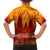 Azerbaijan Land of Fire Family Matching Off The Shoulder Long Sleeve Dress and Hawaiian Shirt with Flame Towers and Baku Design