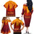 Azerbaijan Land of Fire Family Matching Off The Shoulder Long Sleeve Dress and Hawaiian Shirt with Flame Towers and Baku Design