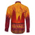 Azerbaijan Land of Fire Family Matching Off The Shoulder Long Sleeve Dress and Hawaiian Shirt with Flame Towers and Baku Design