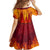 Azerbaijan Land of Fire Family Matching Off Shoulder Short Dress and Hawaiian Shirt with Flame Towers and Baku Design