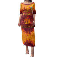 Azerbaijan Land of Fire Family Matching Puletasi and Hawaiian Shirt with Flame Towers and Baku Design