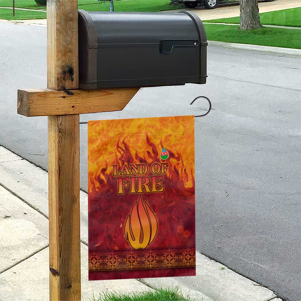 Azerbaijan Land of Fire Garden Flag with Flame Towers and Baku Design