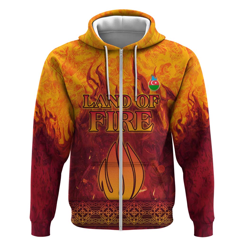 Azerbaijan Land of Fire Hoodie with Flame Towers and Baku Design