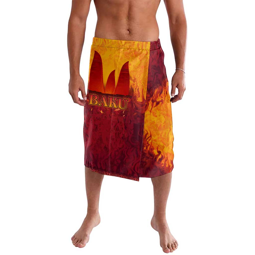 Azerbaijan Land of Fire Lavalava with Flame Towers and Baku Design