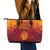 Azerbaijan Land of Fire Leather Tote Bag with Flame Towers and Baku Design